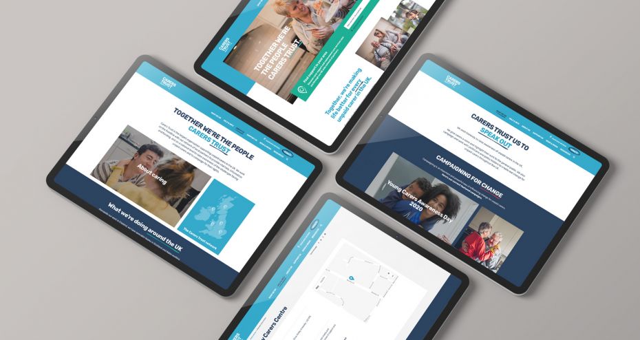Images of the Carers Trust charity website
