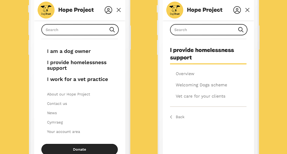User-friendly navigation on a mobile device