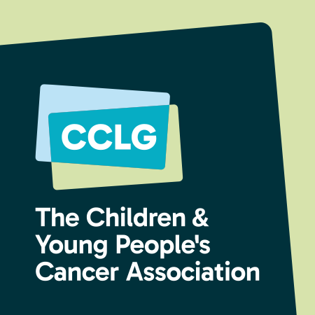 Charity branding elements and logo reading CCLG: The Children and Young People’s Cancer Association